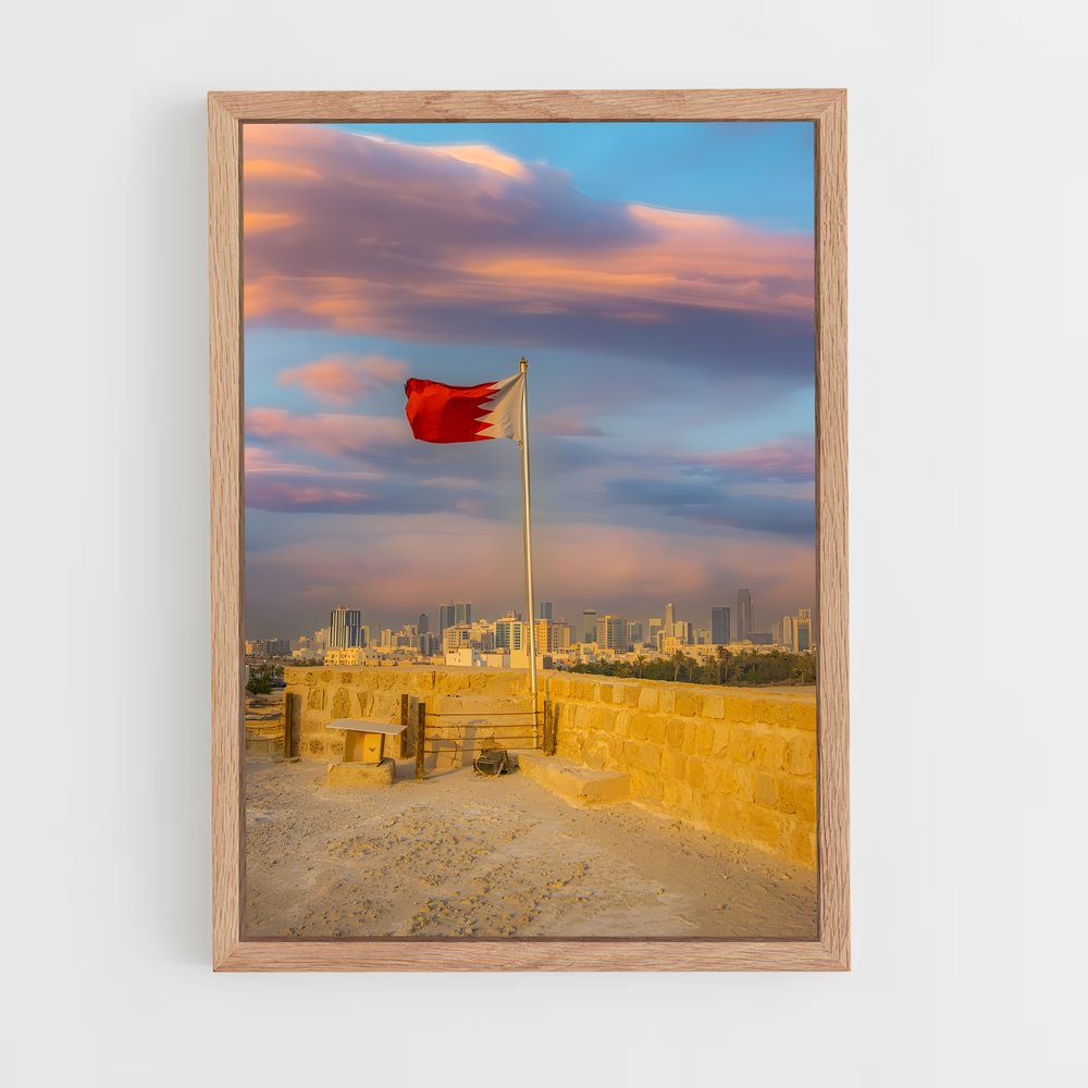 ap-bahrain flag-3 cadre Bois clair
