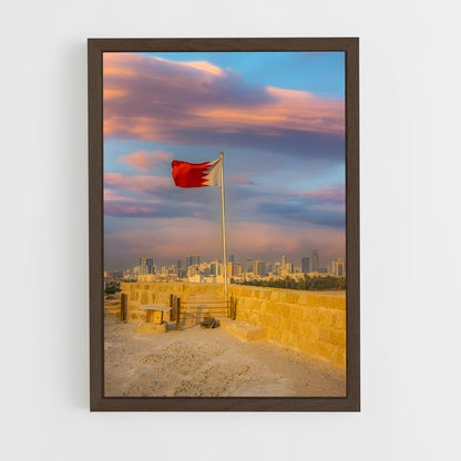 ap-bahrain flag-3 cadre Bois foncé