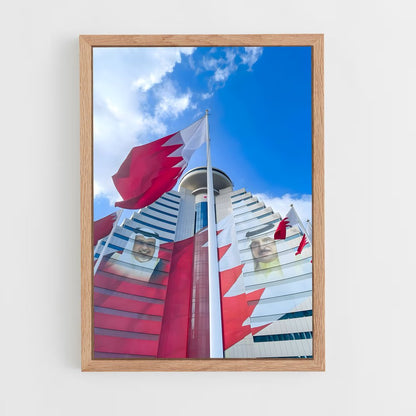 ap-bahrain flag-4 cadre Bois clair
