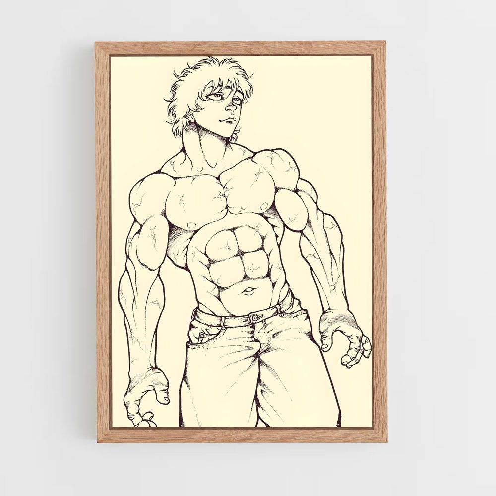 ap-baki hanma-5 cadre Bois clair