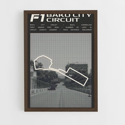 ap-baku city circuit azerbaijan-1 cadre Bois foncé