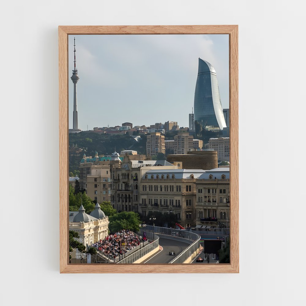 ap-baku city circuit azerbaijan-2 cadre Bois clair