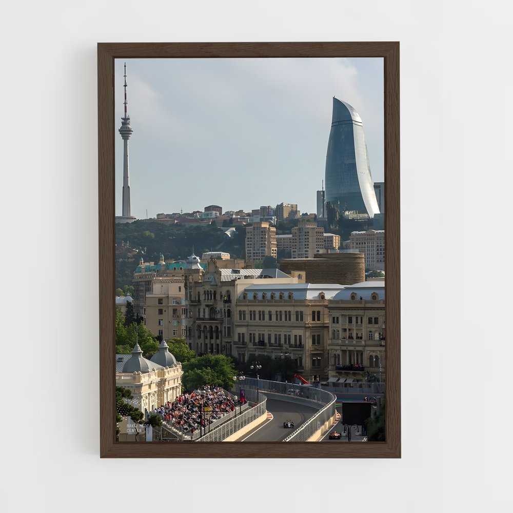ap-baku city circuit azerbaijan-2 cadre Bois foncé