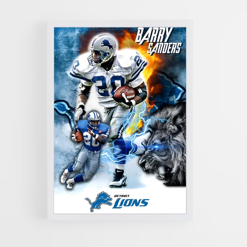 ap-barry sanders-5 cadre Blanc