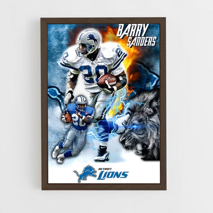 ap-barry sanders-5 cadre Bois foncé