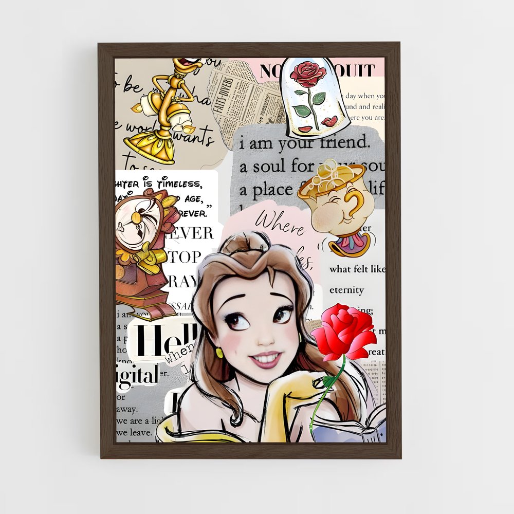 ap-beauty and the beast-4 cadre Bois foncé