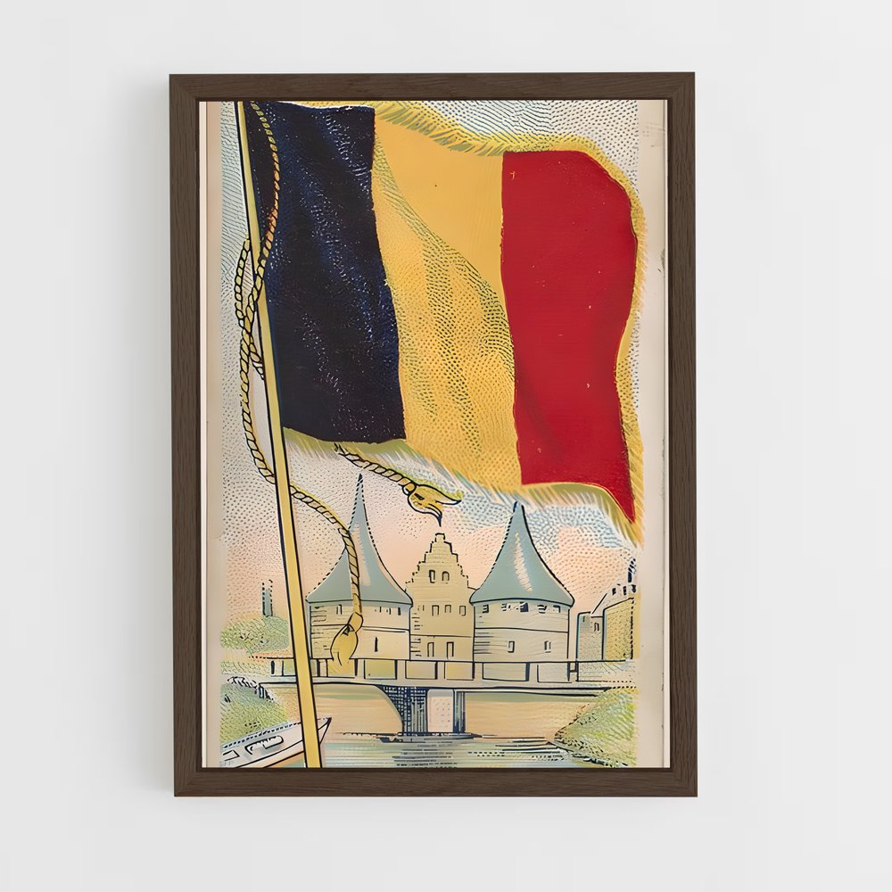 ap-belgium flag-1 cadre Bois foncé