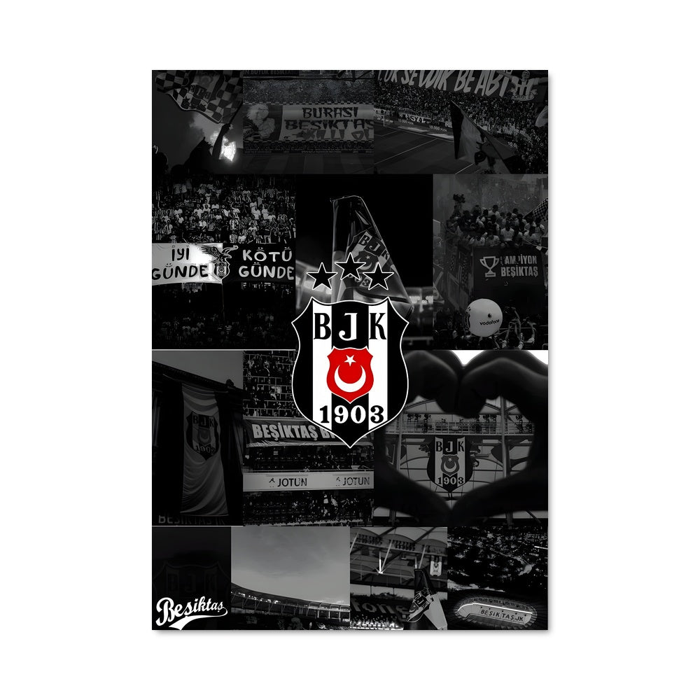 Poster Foule en Noir et Blanc