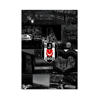 Poster Foule en Noir et Blanc