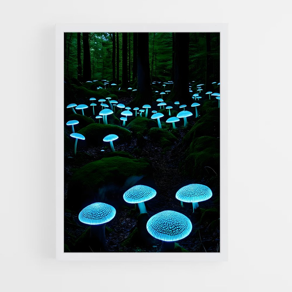 ap-bioluminescent mushroom-5 cadre Blanc