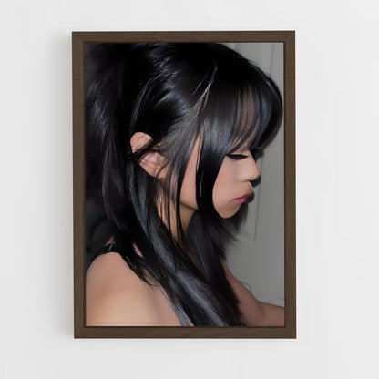 ap-black hair-4 cadre Bois foncé