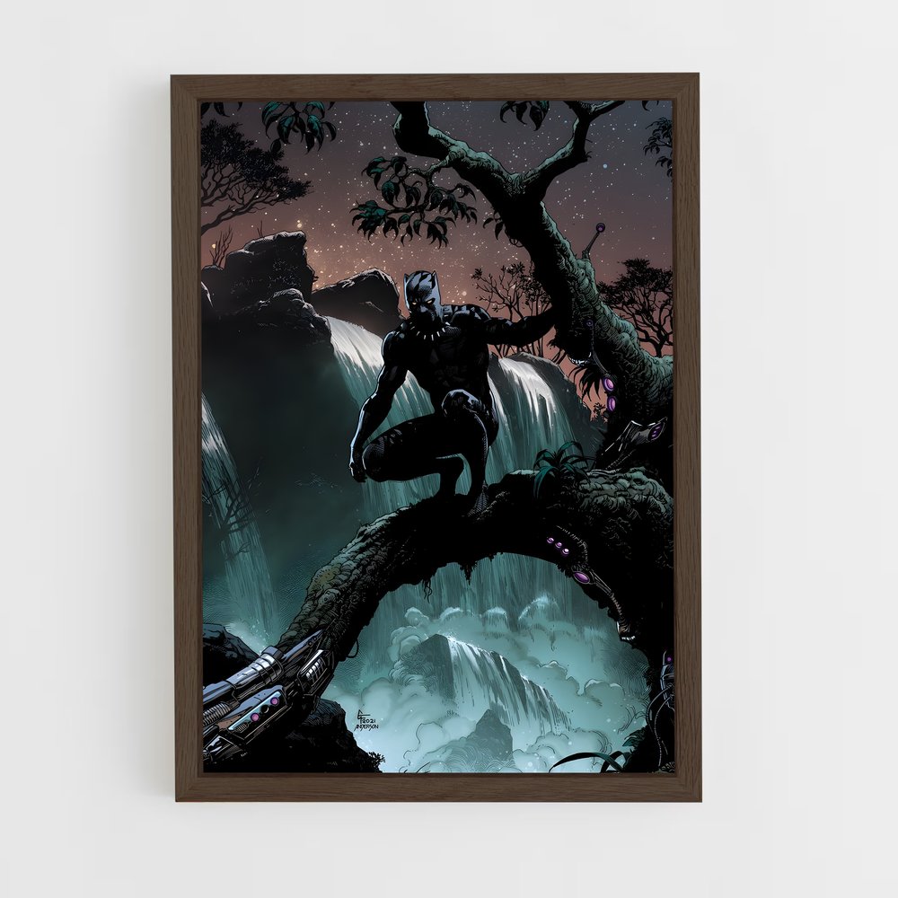 ap-black panther-3 cadre Bois foncé