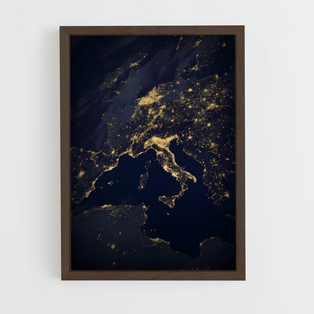 ap-blue marble-1 cadre Bois foncé