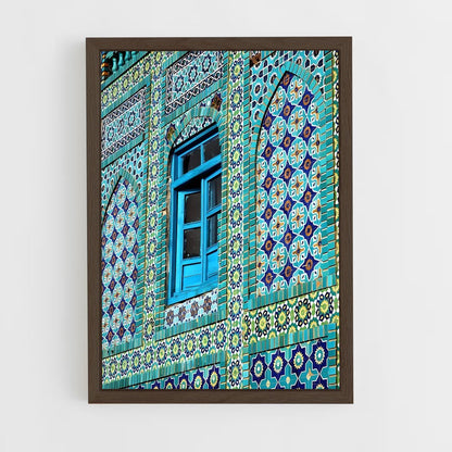 ap-blue mosque-2 cadre Bois foncé