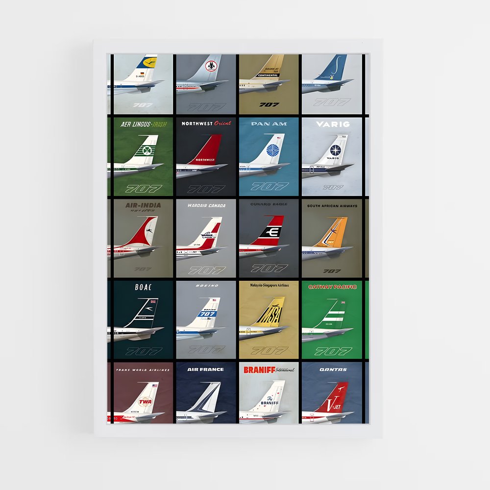 ap-boeing 707-2 cadre Blanc