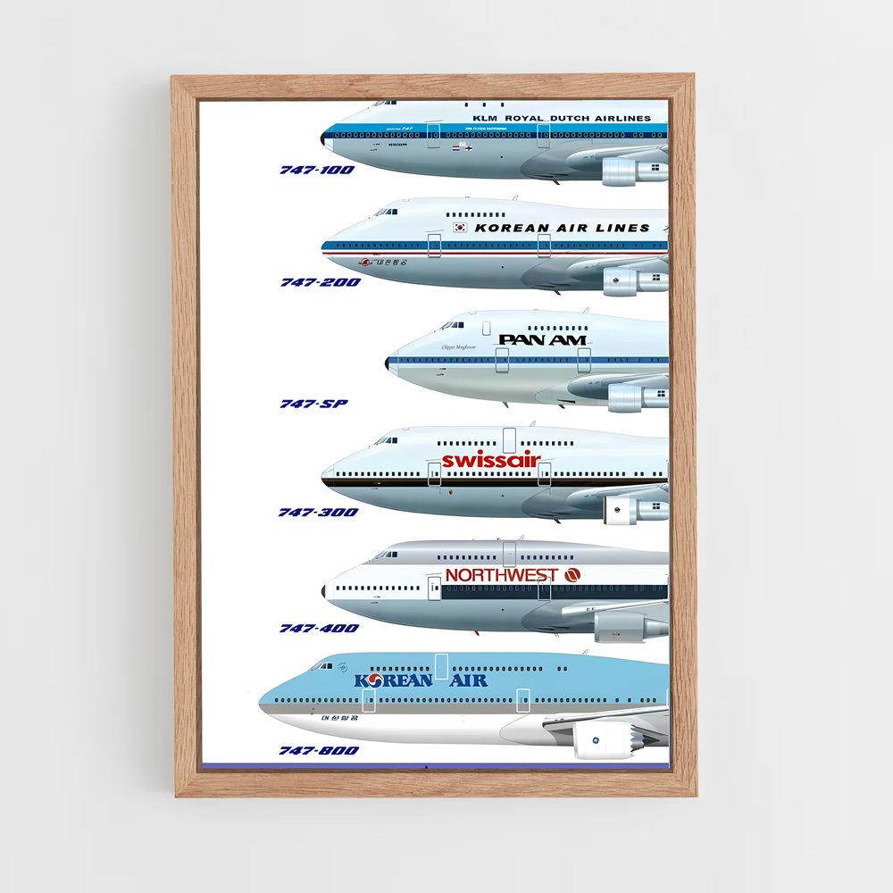 ap-boeing 747-1 cadre Bois clair