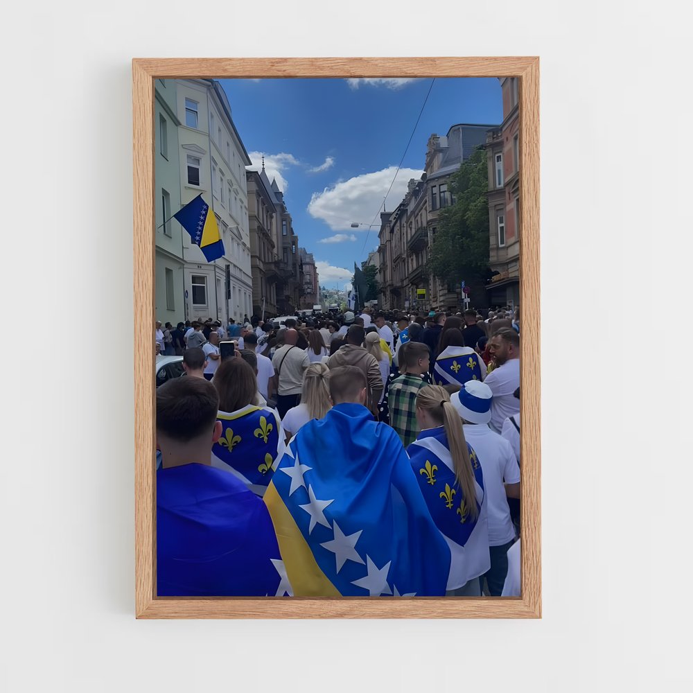 ap-bosnia and herzegovina flag-1 cadre Bois clair