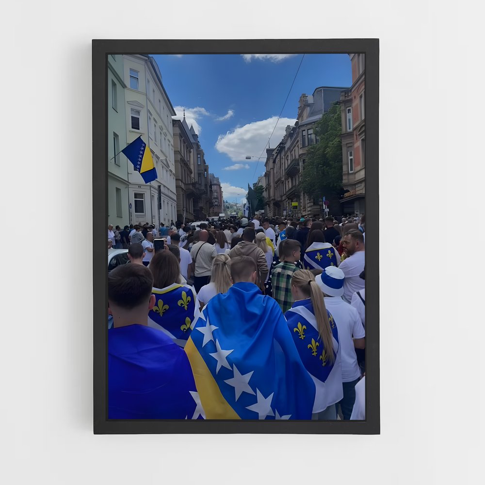 ap-bosnia and herzegovina flag-1 cadre Noir