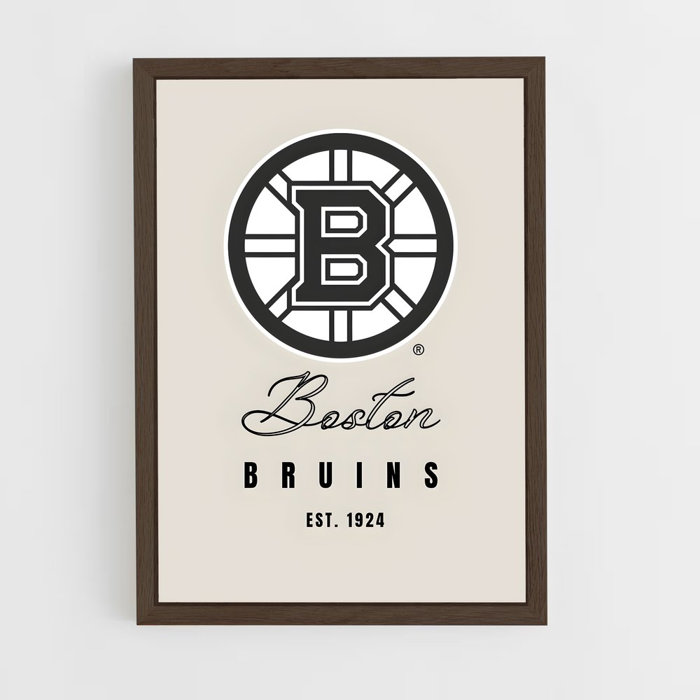 ap-boston bruins-5 cadre Bois foncé