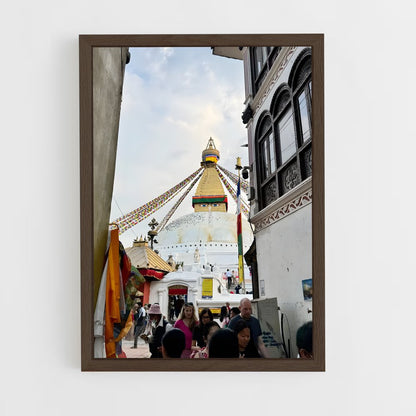 ap-boudhanath stupa-6 cadre Bois foncé