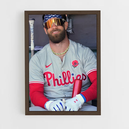 ap-bryce harper-3 cadre Bois foncé