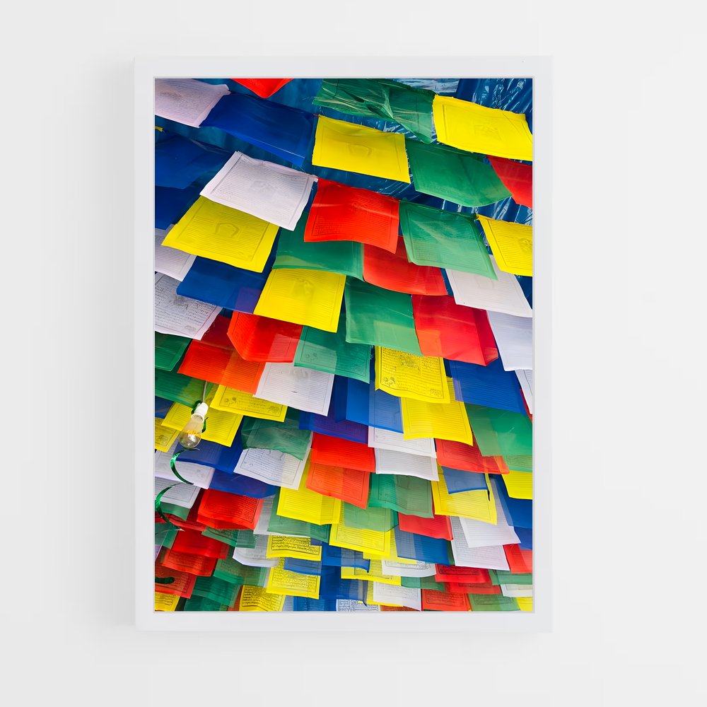 ap-buddhist flag-1 cadre Blanc