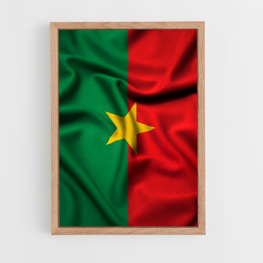 ap-burkina faso flag-2 cadre Bois clair