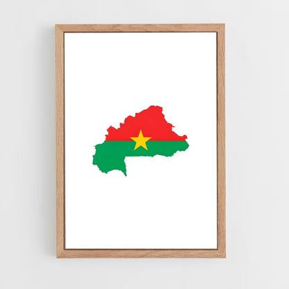ap-burkina faso flag-3 cadre Bois clair