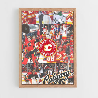 ap-calgary flames-1 cadre Bois clair