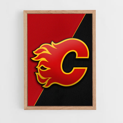 ap-calgary flames-10 cadre Bois clair