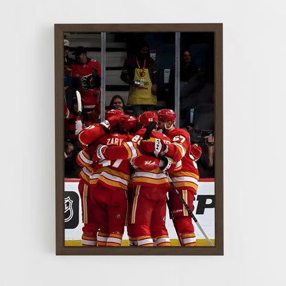 ap-calgary flames-5 cadre Bois foncé