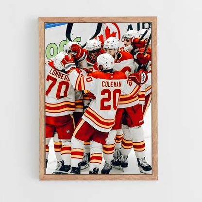 ap-calgary flames-7 cadre Bois clair
