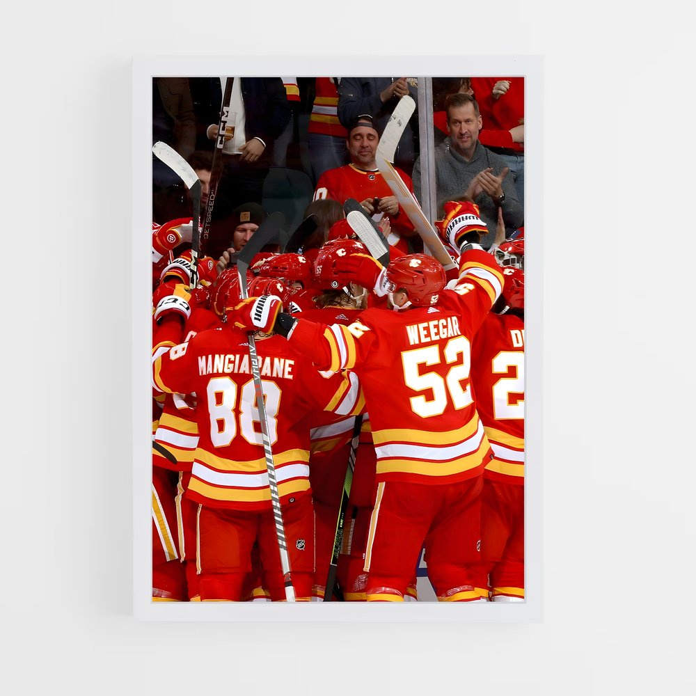 ap-calgary flames-8 cadre Blanc