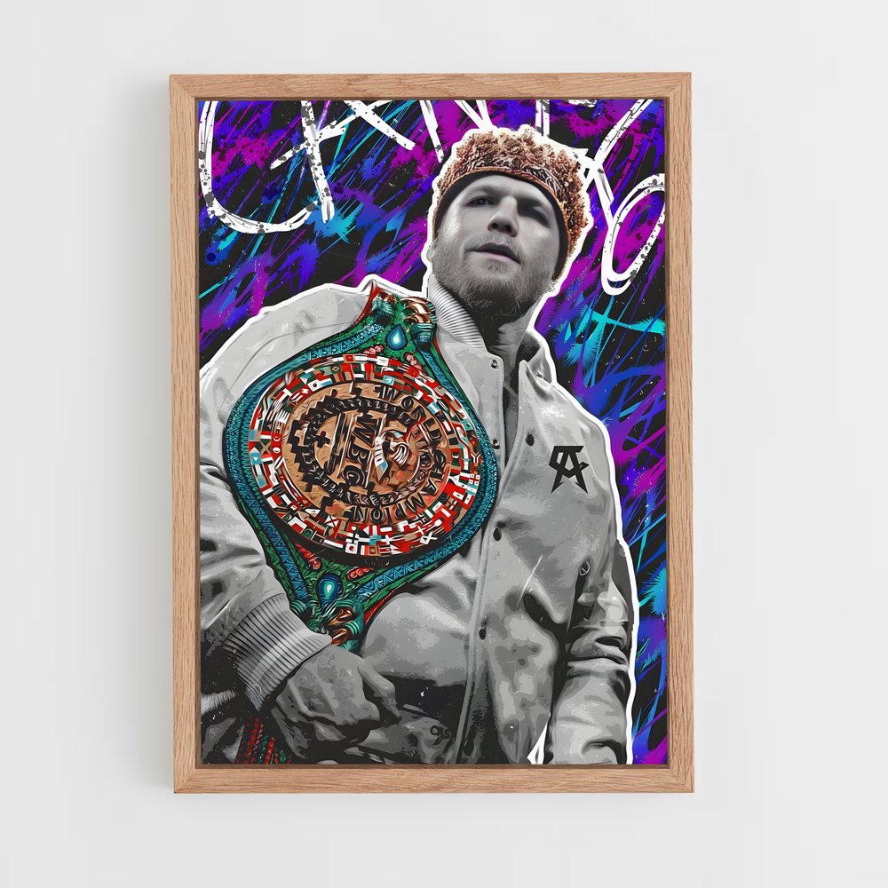 ap-canelo alvarez-5 cadre Bois clair