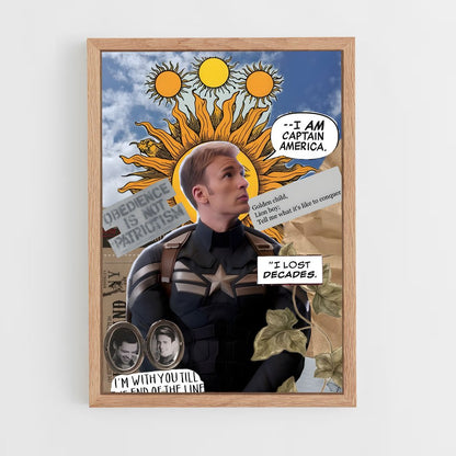 ap-captain america-3 cadre Bois clair
