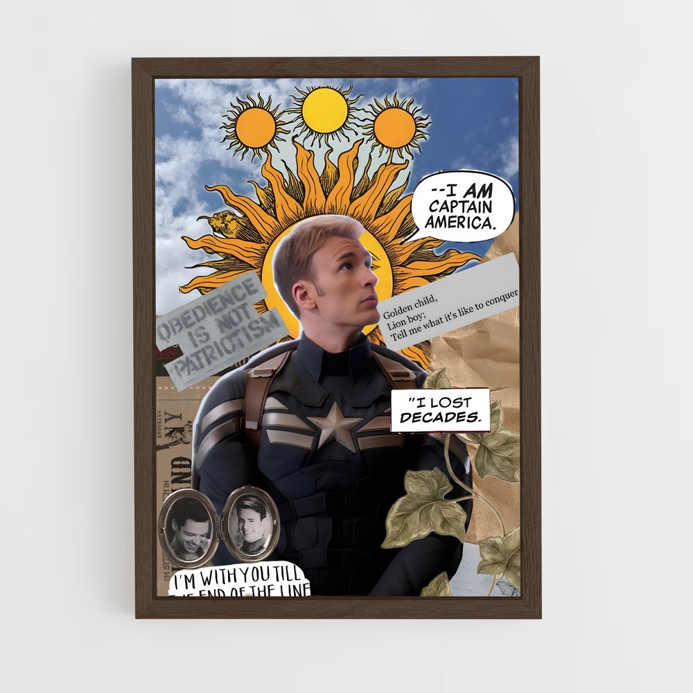 ap-captain america-3 cadre Bois foncé