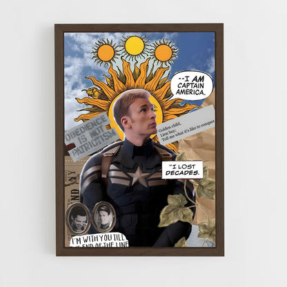 ap-captain america-3 cadre Bois foncé