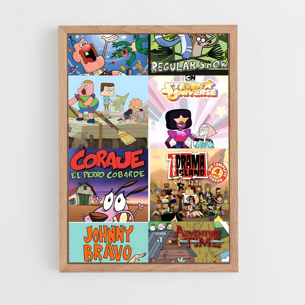 ap-cartoon network-3 cadre Bois clair