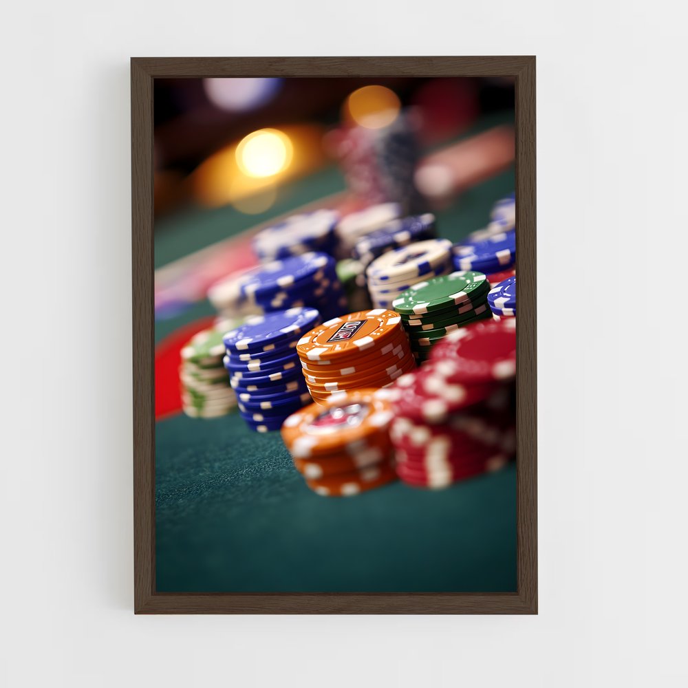 ap-casino chips-12 cadre Bois foncé