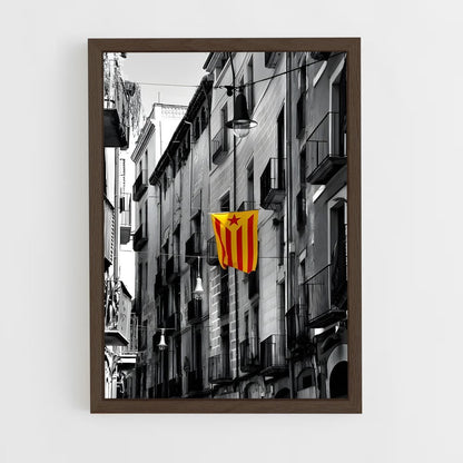 ap-catalonia flag-4 cadre Bois foncé
