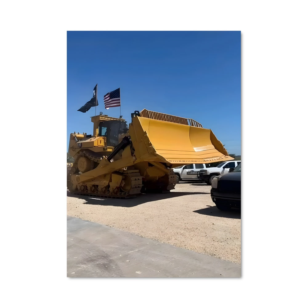 Poster Bulldozer Jaune