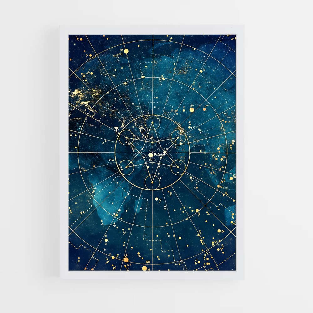 ap-celestial map-1 cadre Blanc