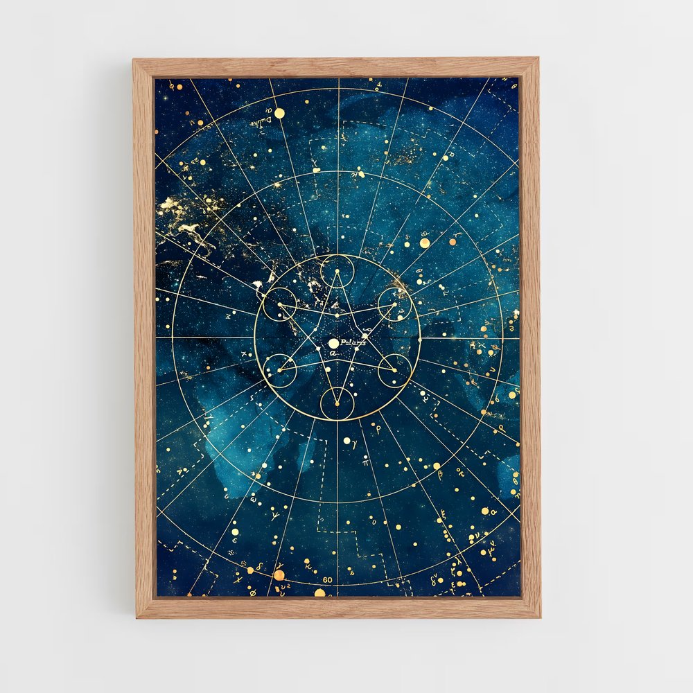 ap-celestial map-1 cadre Bois clair