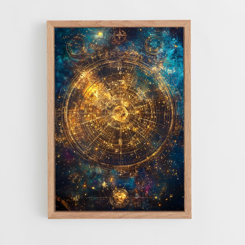 ap-celestial map-3 cadre Bois clair