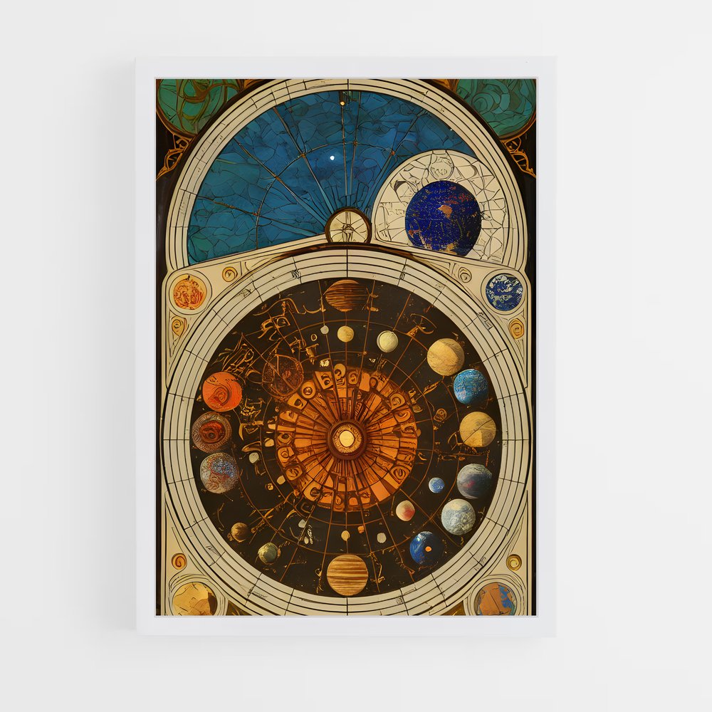 ap-celestial map-4 cadre Blanc