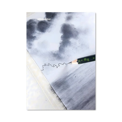 Poster Nuages en Charcoal