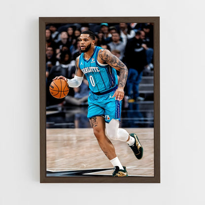 ap-charlotte hornets-8 cadre Bois foncé