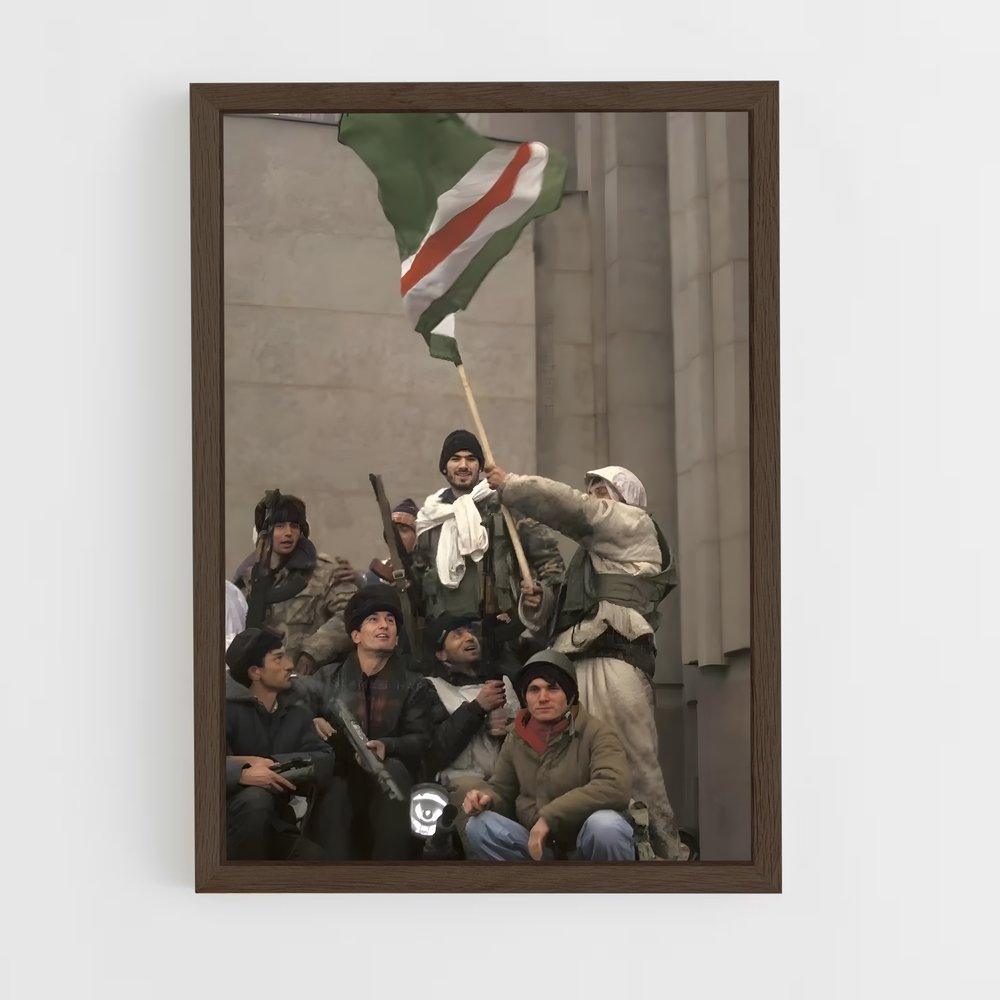 ap-chechnya flag-3 cadre Bois foncé