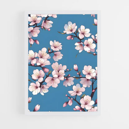 ap-cherry blossom patterns-1 cadre Blanc