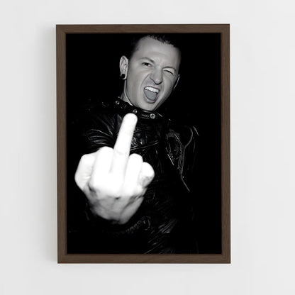 ap-chester bennington-2 cadre Bois foncé